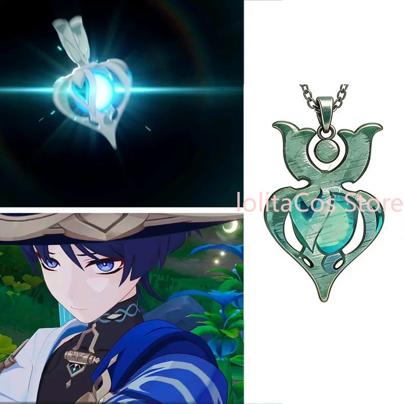 Anime Pendant Necklace - Genshin Impact Wanderer metalen ketting hanger