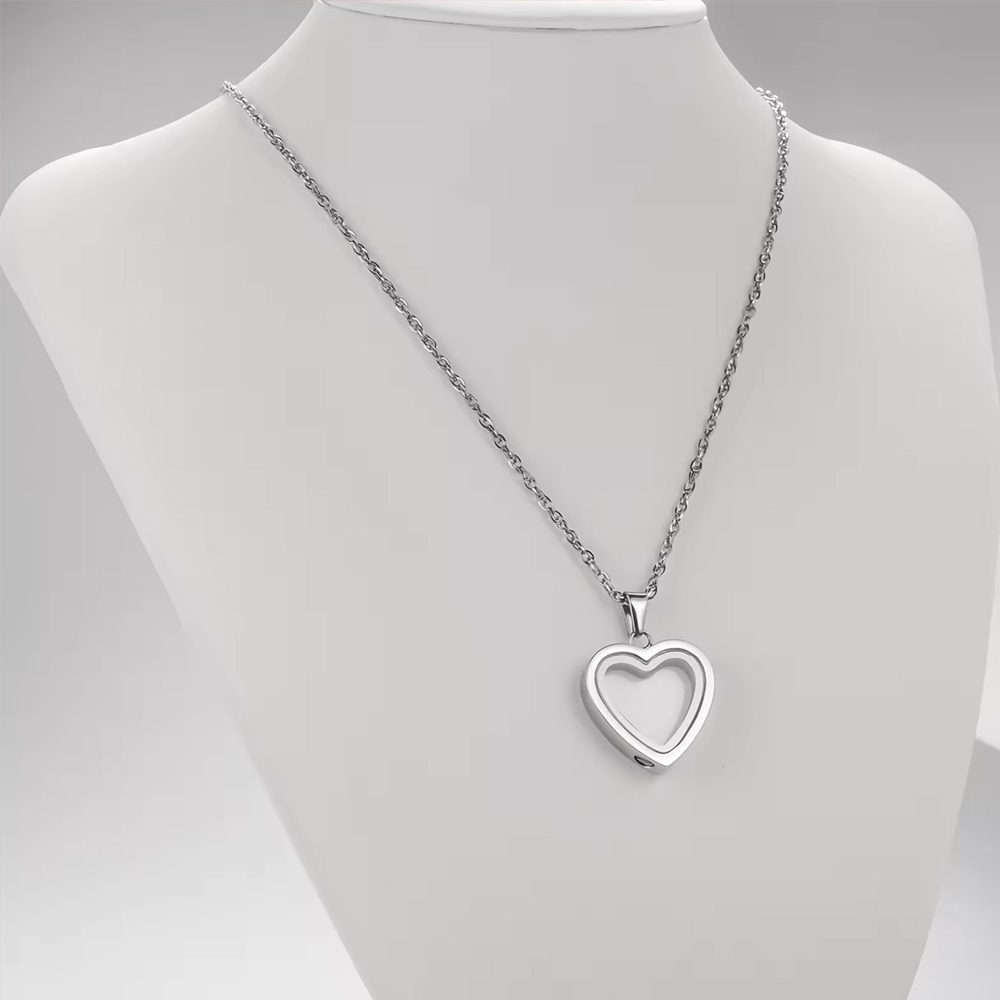 Glas Hart Crematie Sieraden Ke - Heart Locket Necklace Photo recensie en prijs